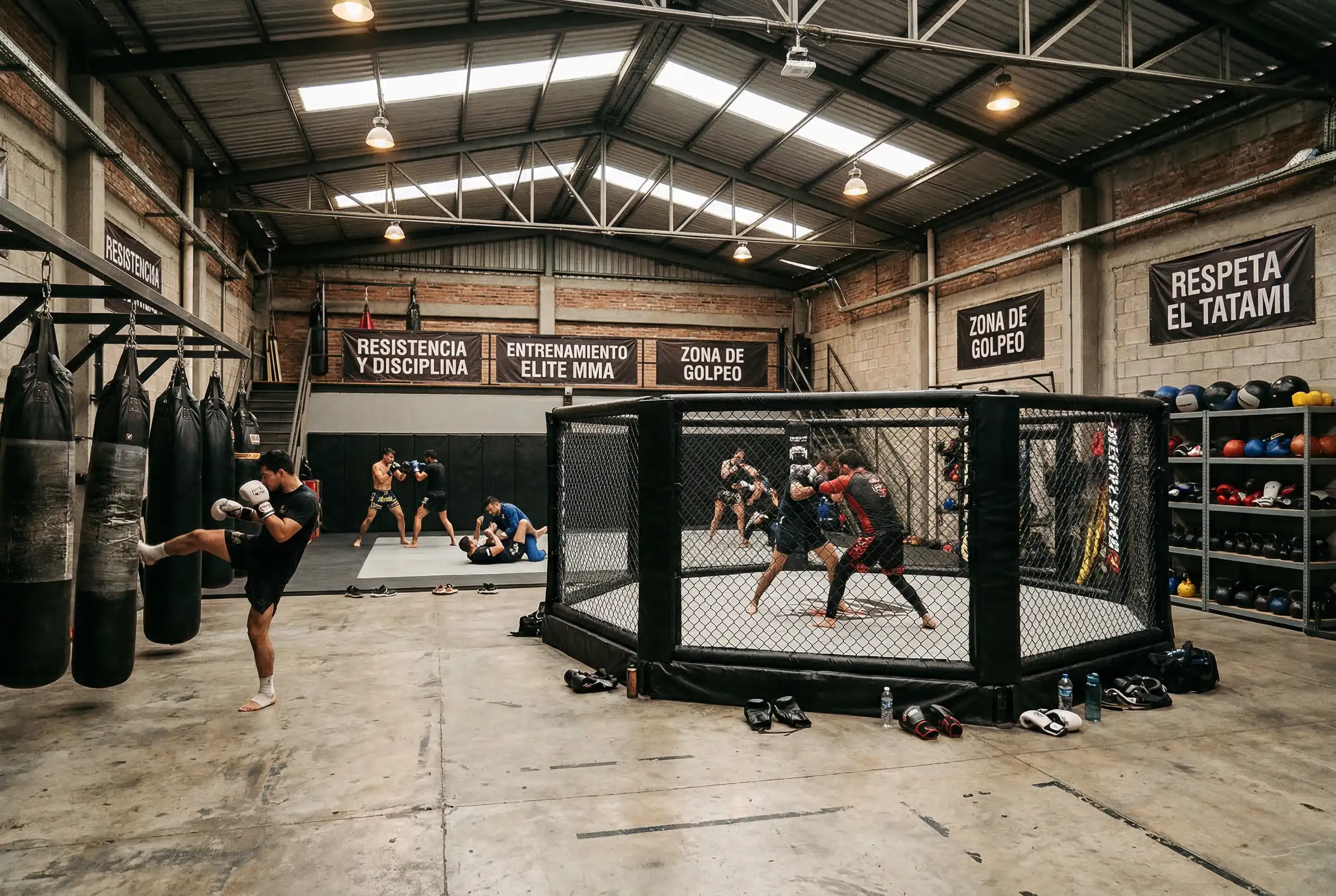 Gimnasio de entrenamiento de luchadores de MMA