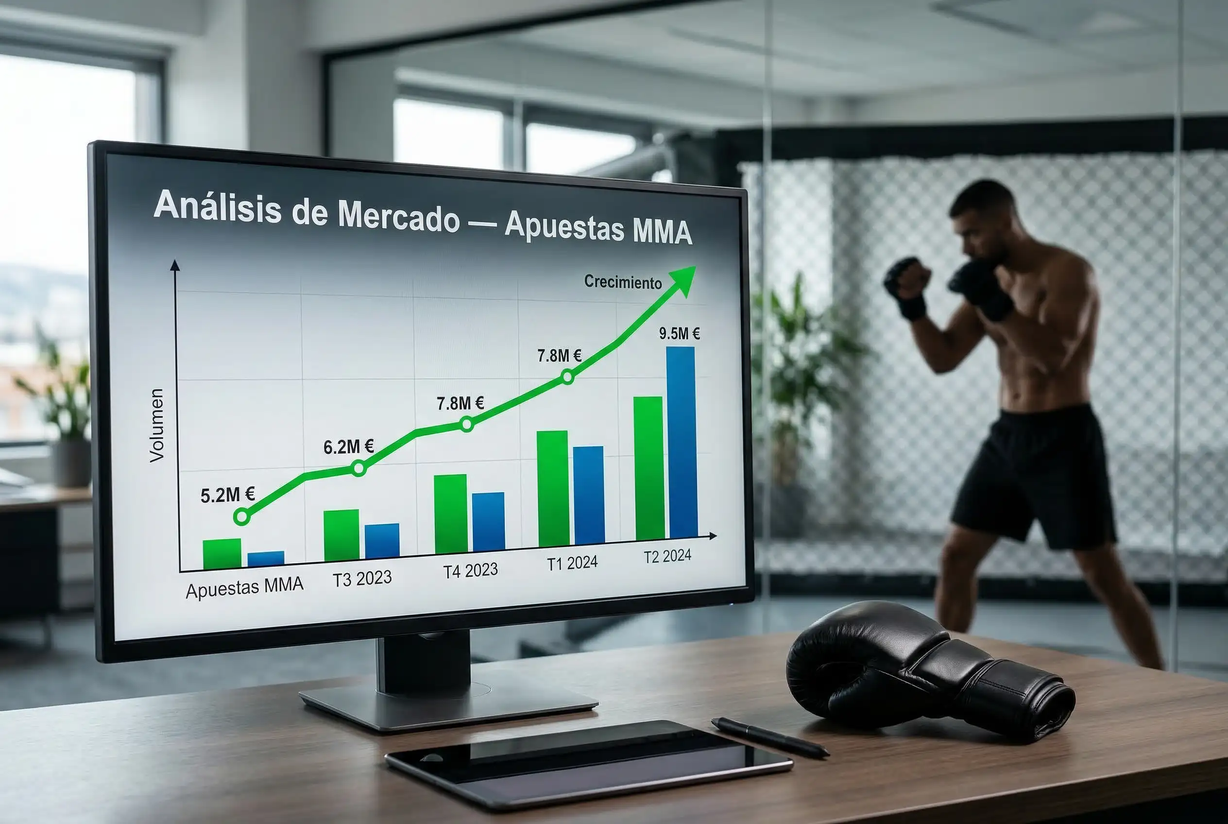 Gráfico de crecimiento del mercado de apuestas MMA
