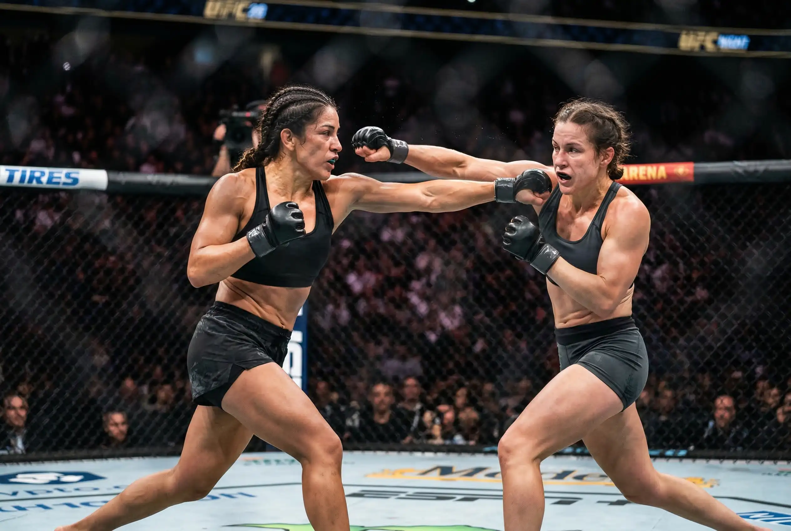 Luchadoras de UFC en combate femenino